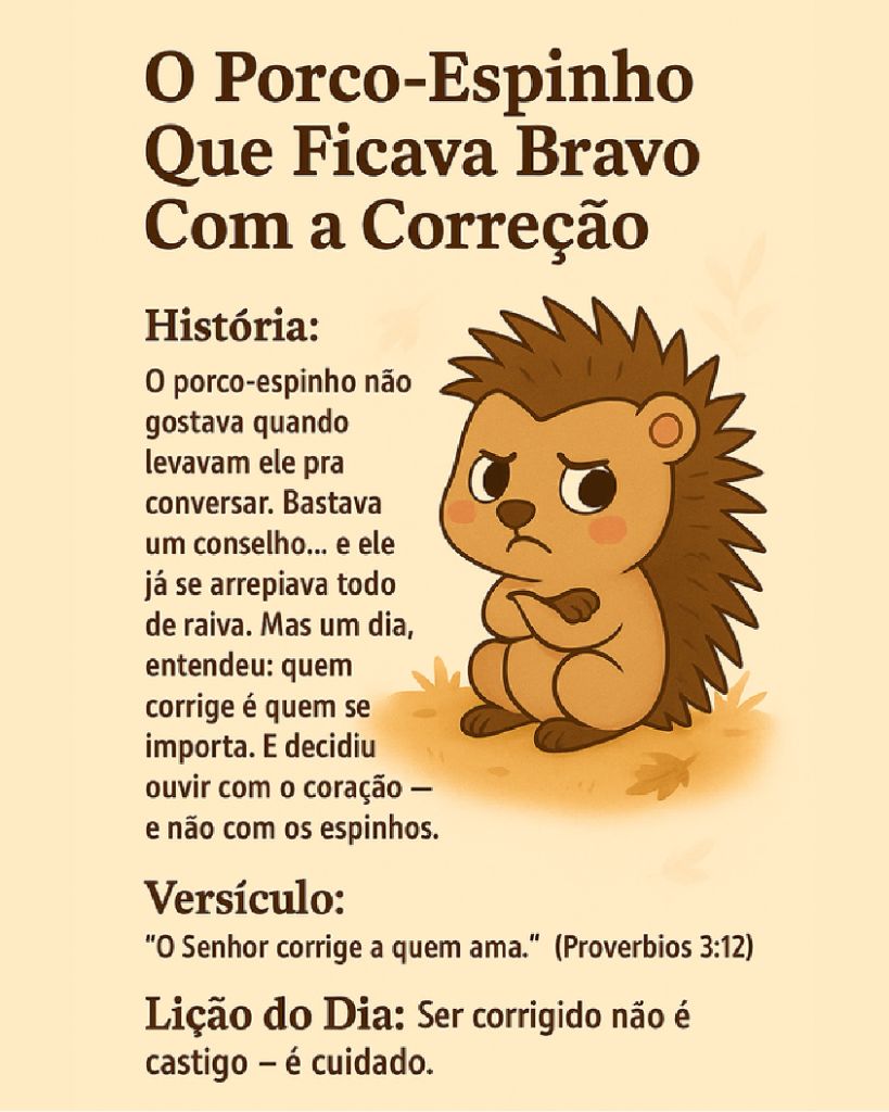 O Porco-Espinho Que Ficava Bravo Com a Correção