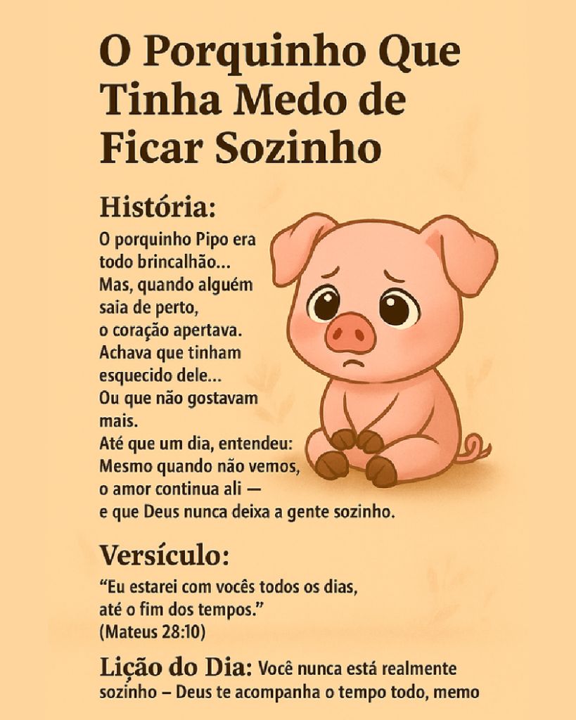 O Porquinho Que Tinha Medo de Ficar Sozinho